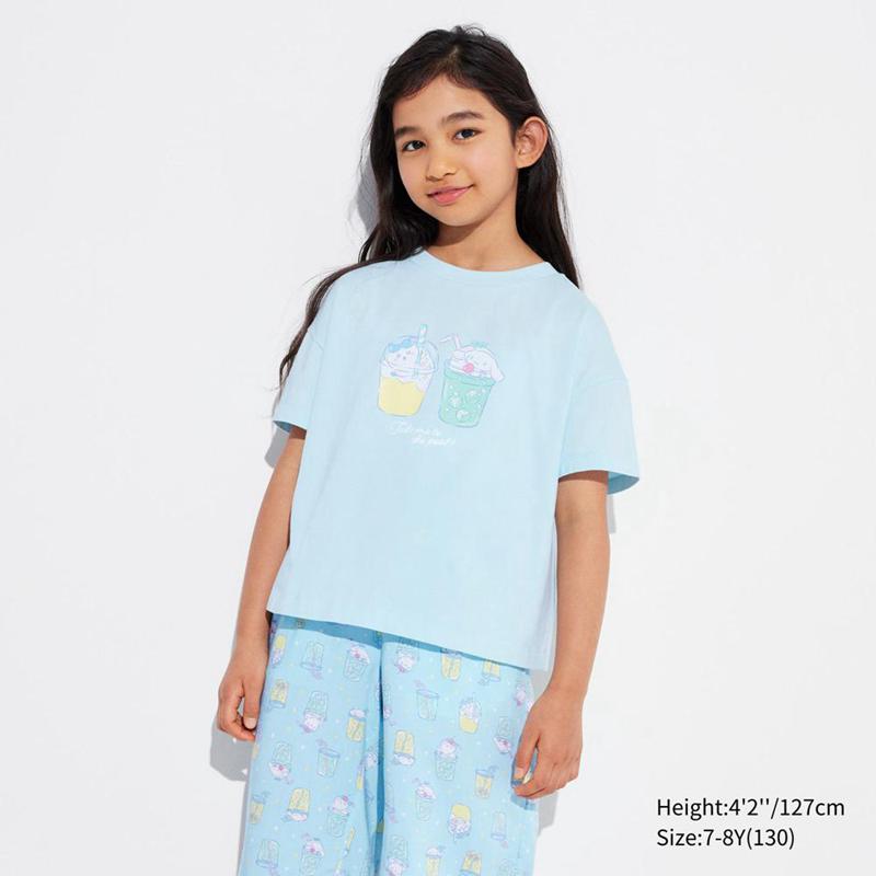 Uniqlo Chiikawa X Sanrio Characters UT Graphic Kids' T-Shirt Light Blue  US |  QXAM-34297