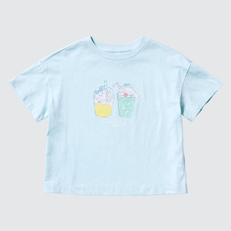 Uniqlo Chiikawa X Sanrio Characters UT Graphic Kids' T-Shirt Light Blue  US |  QXAM-34297