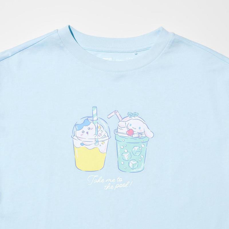 Uniqlo Chiikawa X Sanrio Characters UT Graphic Kids' T-Shirt Light Blue  US |  QXAM-34297