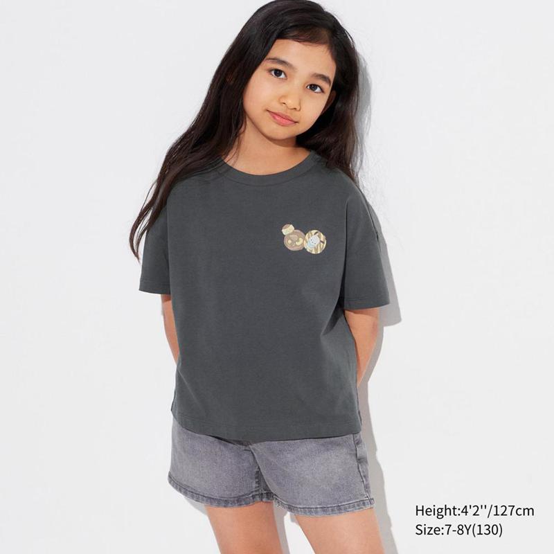 Uniqlo Chiikawa X Sanrio Characters UT Graphic Kids' T-Shirt Dark Grey  US |  DBUK-53846