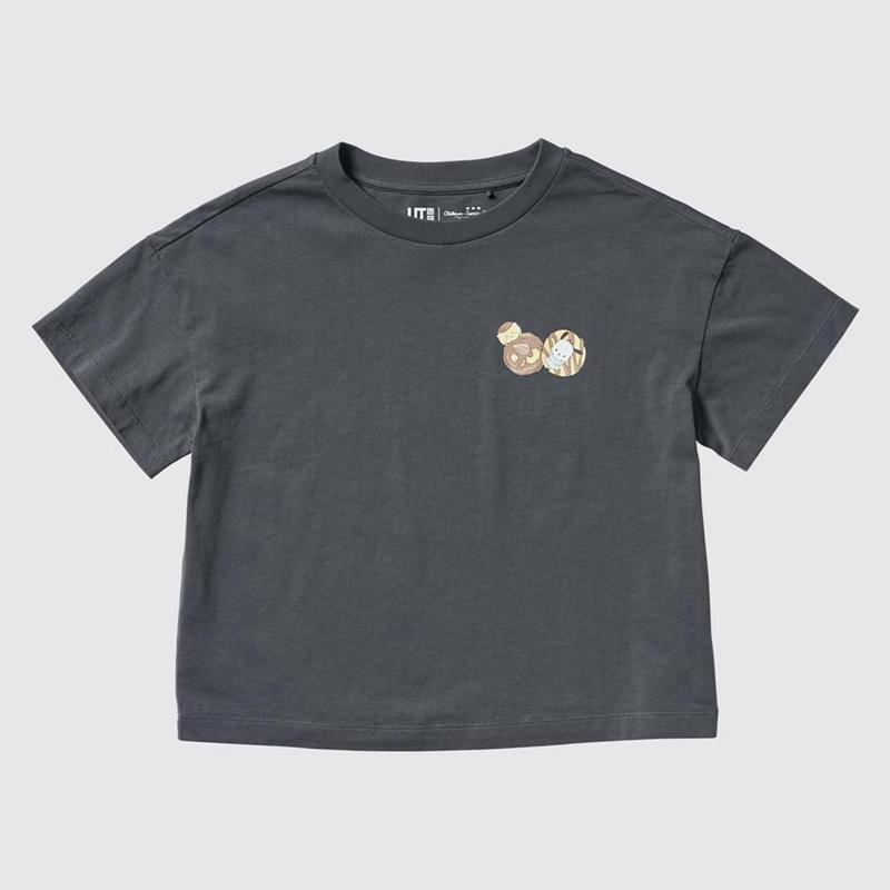 Uniqlo Chiikawa X Sanrio Characters UT Graphic Kids' T-Shirt Dark Grey  US |  DBUK-53846