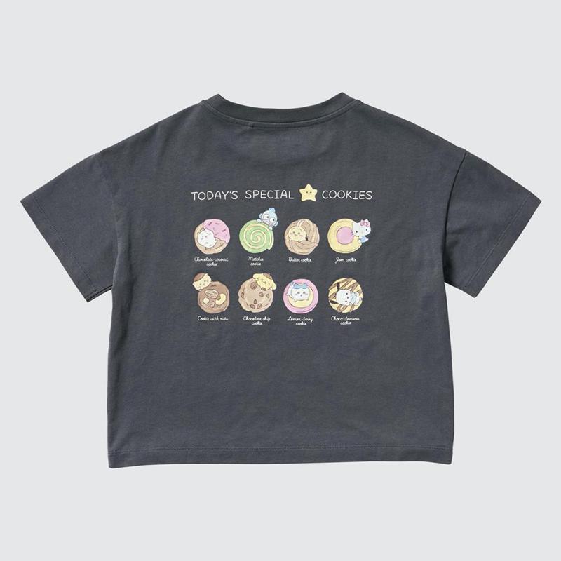 Uniqlo Chiikawa X Sanrio Characters UT Graphic Kids' T-Shirt Dark Grey  US |  DBUK-53846