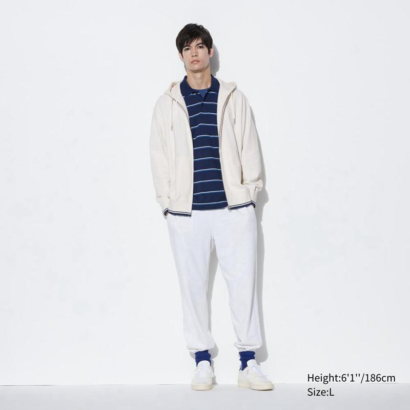 Uniqlo Colour Block Zipped Men Hoodie Blue  US |  FSAU-46507