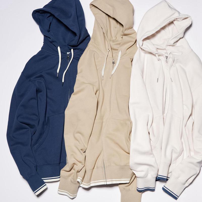 Uniqlo Colour Block Zipped Men Hoodie Off White  US |  YRFA-05241