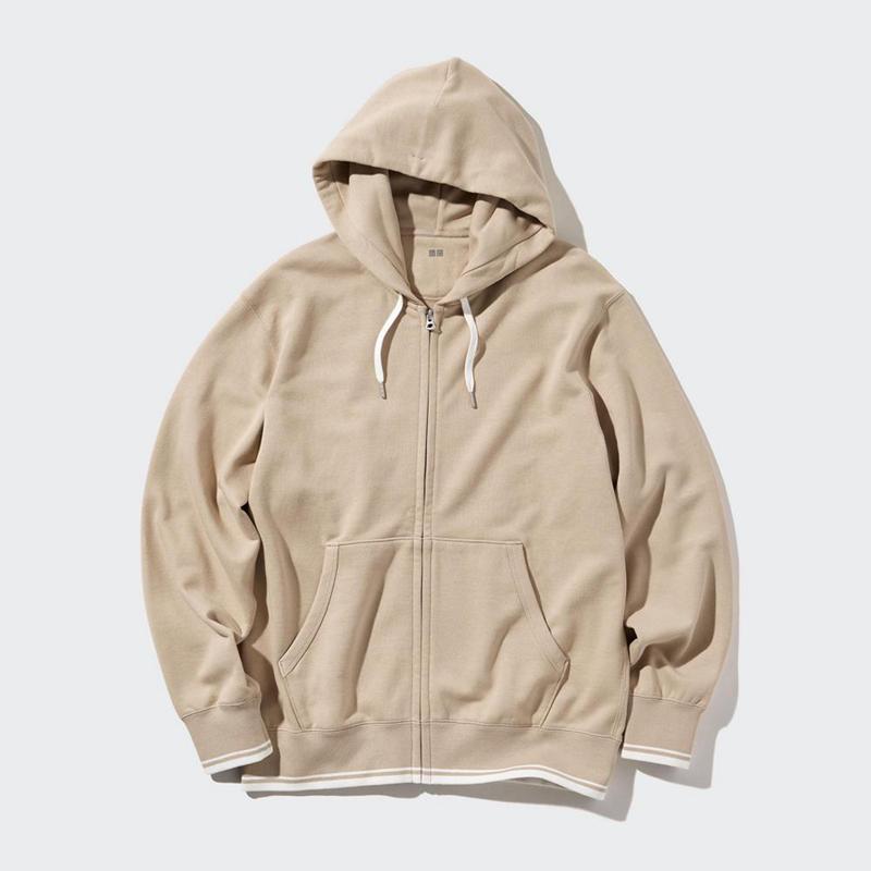 Uniqlo Colour Block Zipped Men Hoodie Off White  US |  YRFA-05241