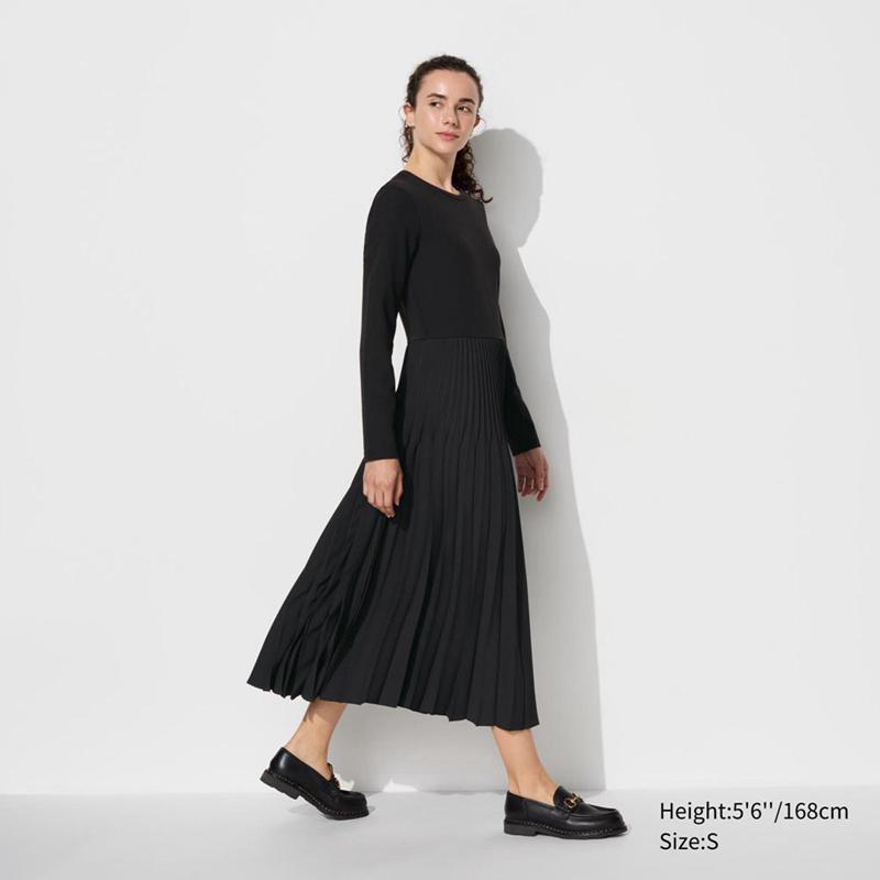 Uniqlo Combination Women Dress Black  US |  MCIJ-46275