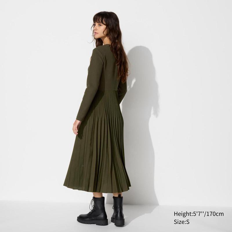 Uniqlo Combination Women Dress Brown  US |  ODZQ-43507