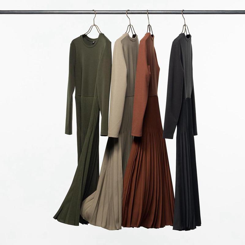 Uniqlo Combination Women Dress Dark Green  US |  DBPO-63279