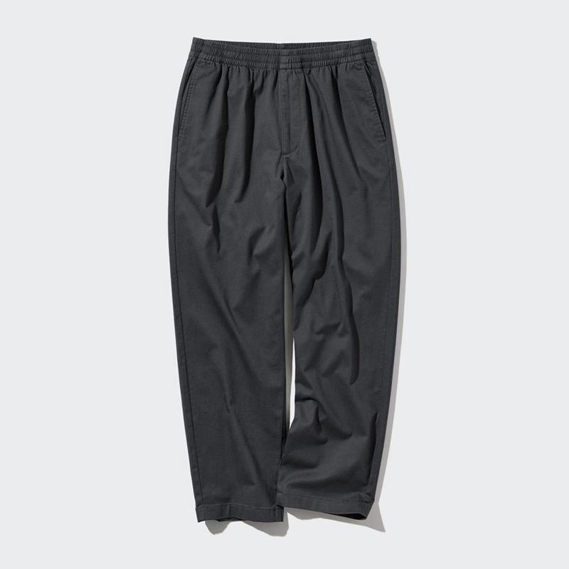 Uniqlo Cotton Ankle (Relaxed Fit) Men Trousers Dark Grey  US |  UIEF-62074