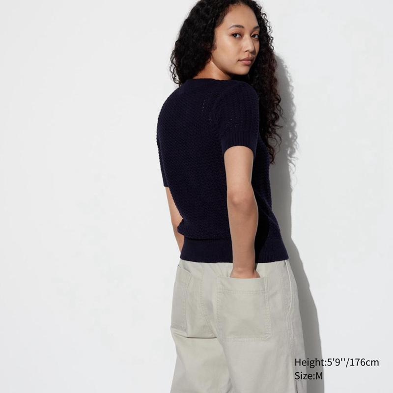 Uniqlo Cotton Blend Straight Women Trousers Grey  US |  PBCI-83127