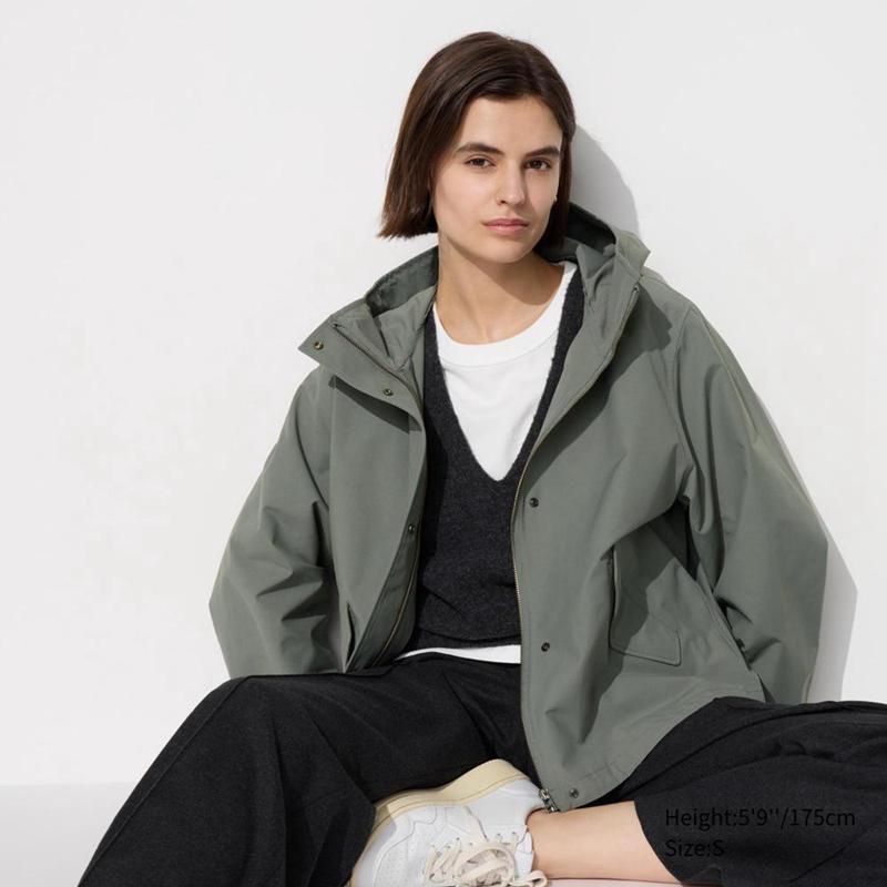 Uniqlo Cotton Blend Women Parka Green  US |  IXBU-52609