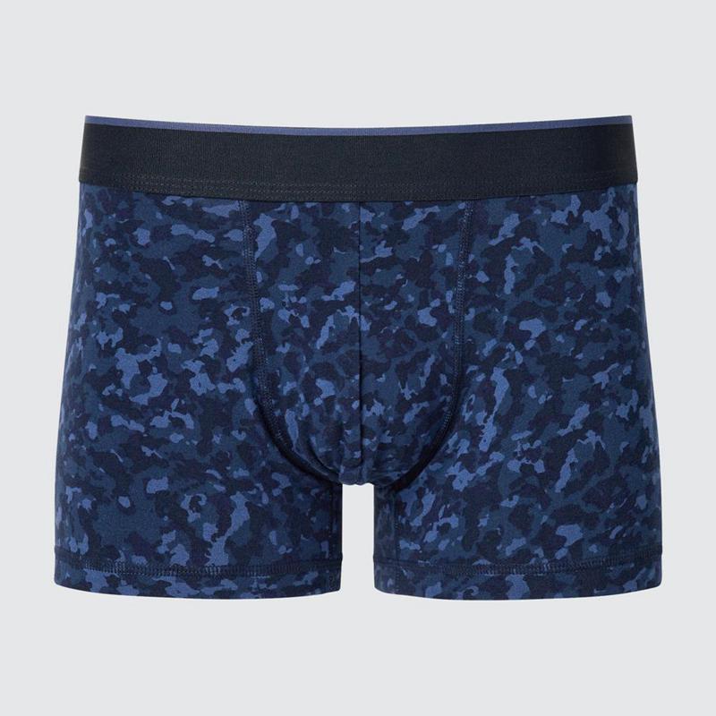 Uniqlo Cotton Boxer (Low Rise, Print) Men Briefs Blue  US |  TJGO-96584