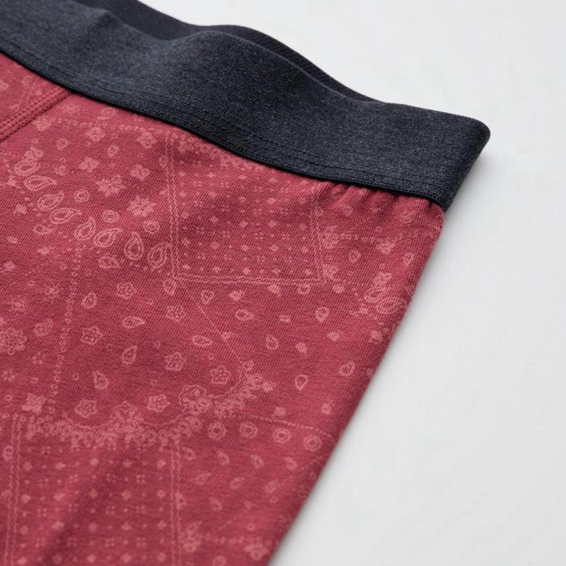 Uniqlo Cotton Boxer (Print) Men Briefs Red  US |  GPCK-71526