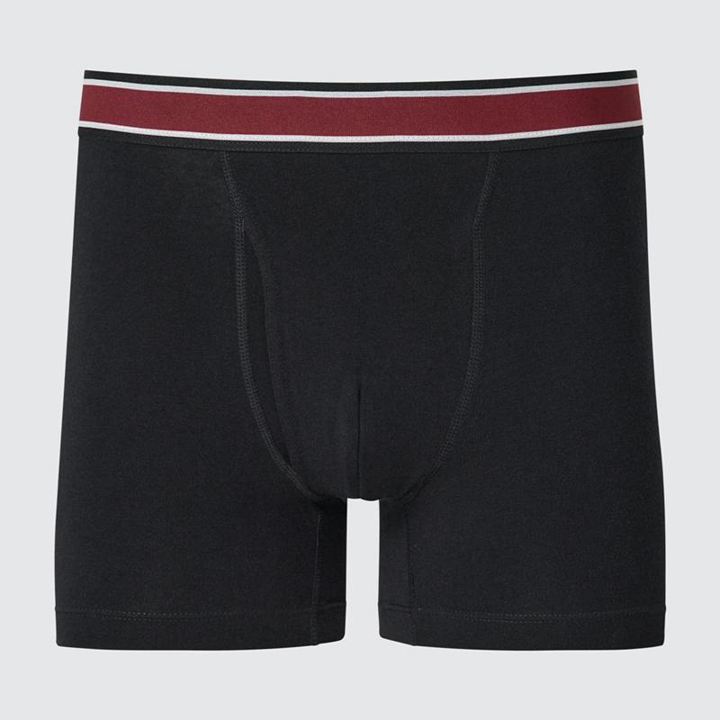 Uniqlo Cotton Boxer (Stripe) Men Briefs Black  US |  OWJQ-20486