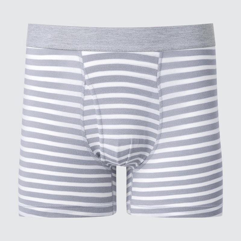 Uniqlo Cotton Boxer (Stripe) Men Briefs Grey  US |  HFMP-42730