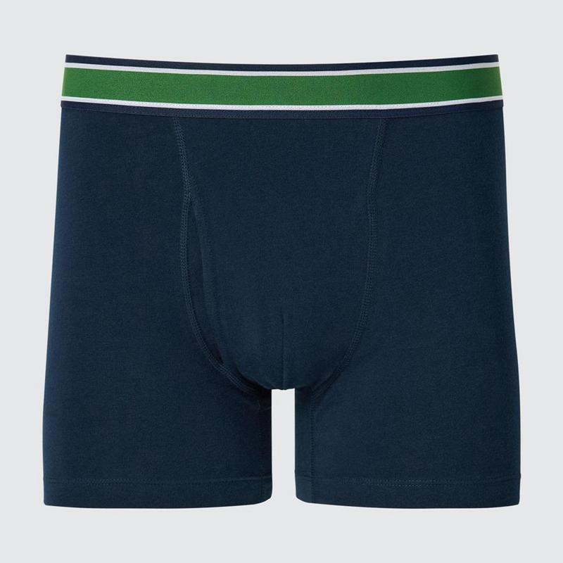 Uniqlo Cotton Boxer (Stripe) Men Briefs Navy  US |  PNBA-94126