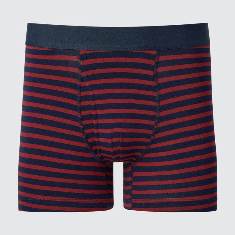 Uniqlo Cotton Boxer (Stripe) Men Briefs Wine  US |  PUWL-13590