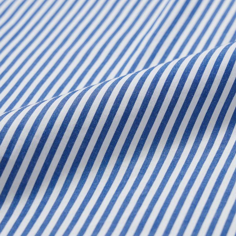 Uniqlo Cotton Broadcloth (Stripe, Button-Down Collar) Men Shirts Blue  US |  IZAH-78394