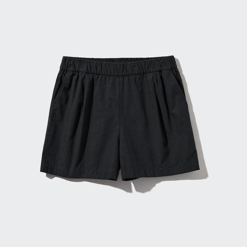 Uniqlo Cotton Easy (Short) Women Shorts Black  US |  HAFC-21653