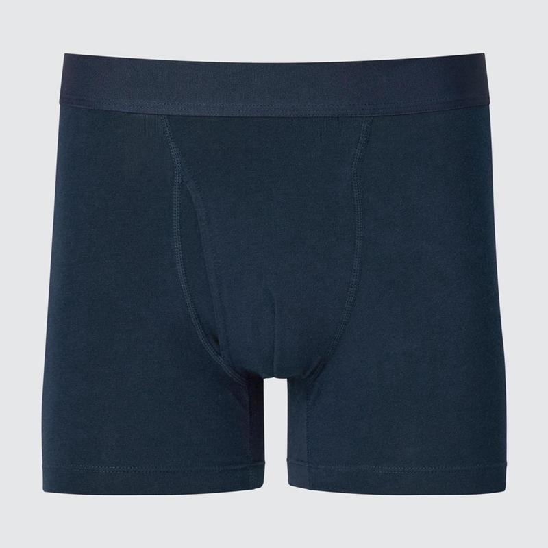 Uniqlo Cotton Regular Rise Boxer Men Briefs Navy  US |  TMFD-04781