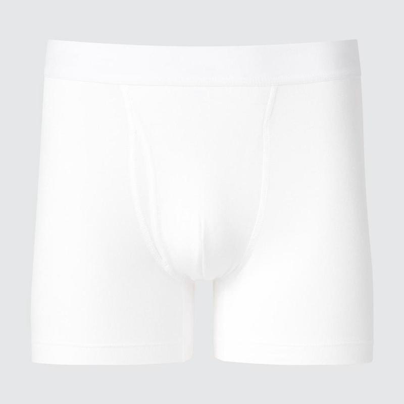 Uniqlo Cotton Regular Rise Boxer Men Briefs White  US |  EMXB-18397