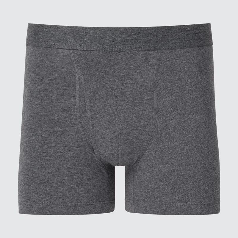 Uniqlo Cotton Regular Rise Boxer Men Briefs Grey  US |  FDQH-70954