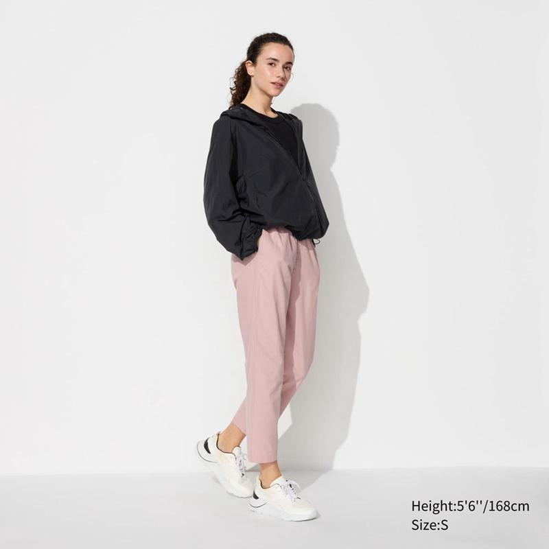 Uniqlo Cotton Relaxed Ankle Women Trousers Pink  US |  PXQA-54986