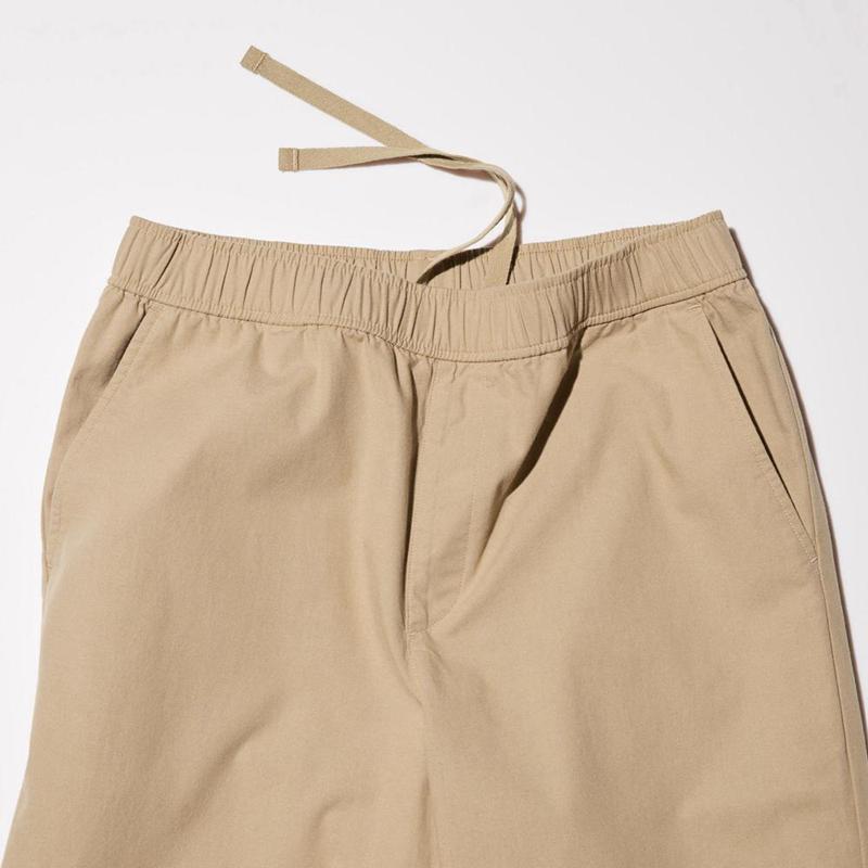 Uniqlo Cotton Relaxed Ankle Women Trousers Beige  US |  ELWM-45701