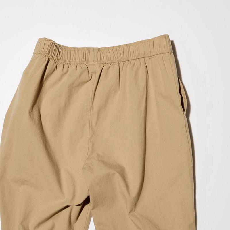 Uniqlo Cotton Relaxed Fit Ankle Women Trousers Olive  US |  RGKB-43982