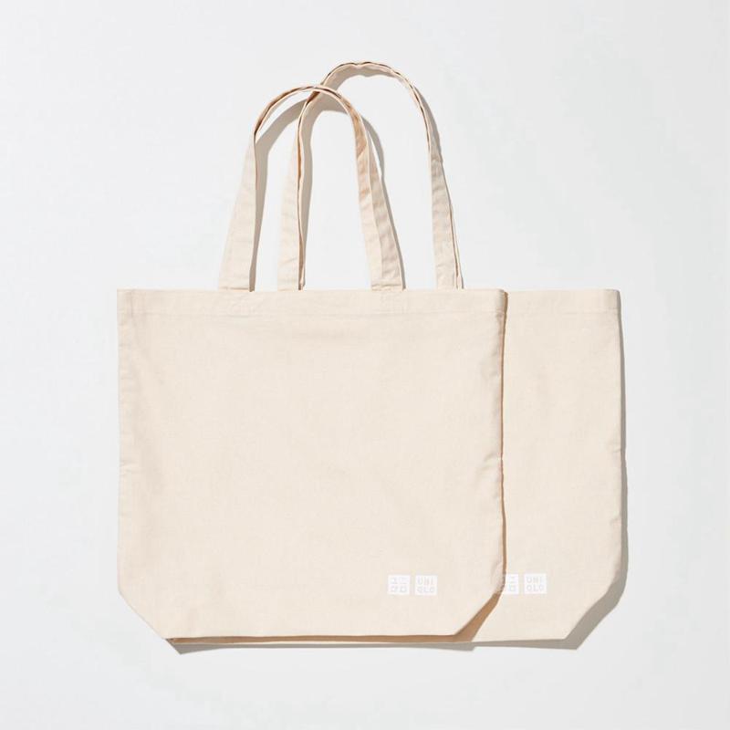 Uniqlo Cotton Reusable Men Bag Off White  US |  SEJG-70293