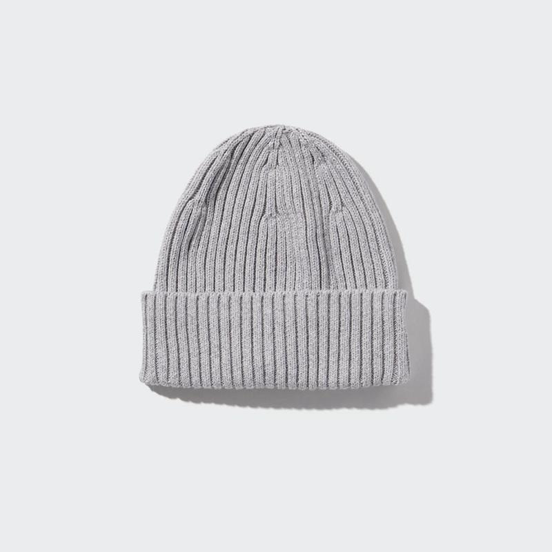 Uniqlo Cotton (Ribbed) Women Beanie Grey  US |  OZRW-67283