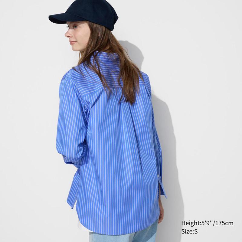 Uniqlo Cotton (Stripe) Women Shirts Blue  US |  CYZJ-48530