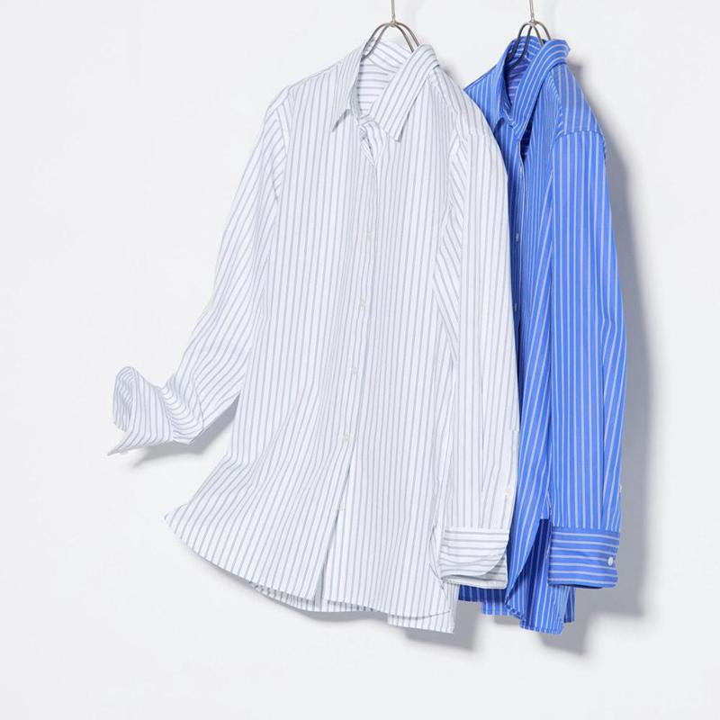 Uniqlo Cotton (Stripe) Women Shirts Blue  US |  CYZJ-48530