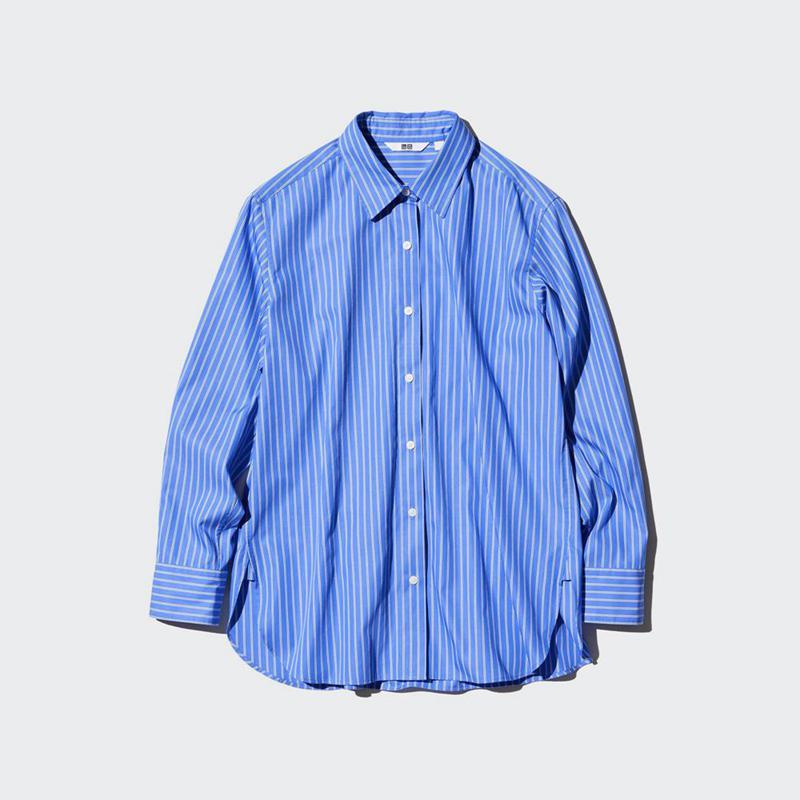 Uniqlo Cotton (Stripe) Women Shirts Blue  US |  CYZJ-48530