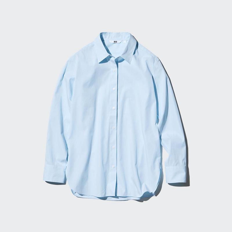 Uniqlo Cotton Women Shirts Light Blue  US |  ANPV-91850