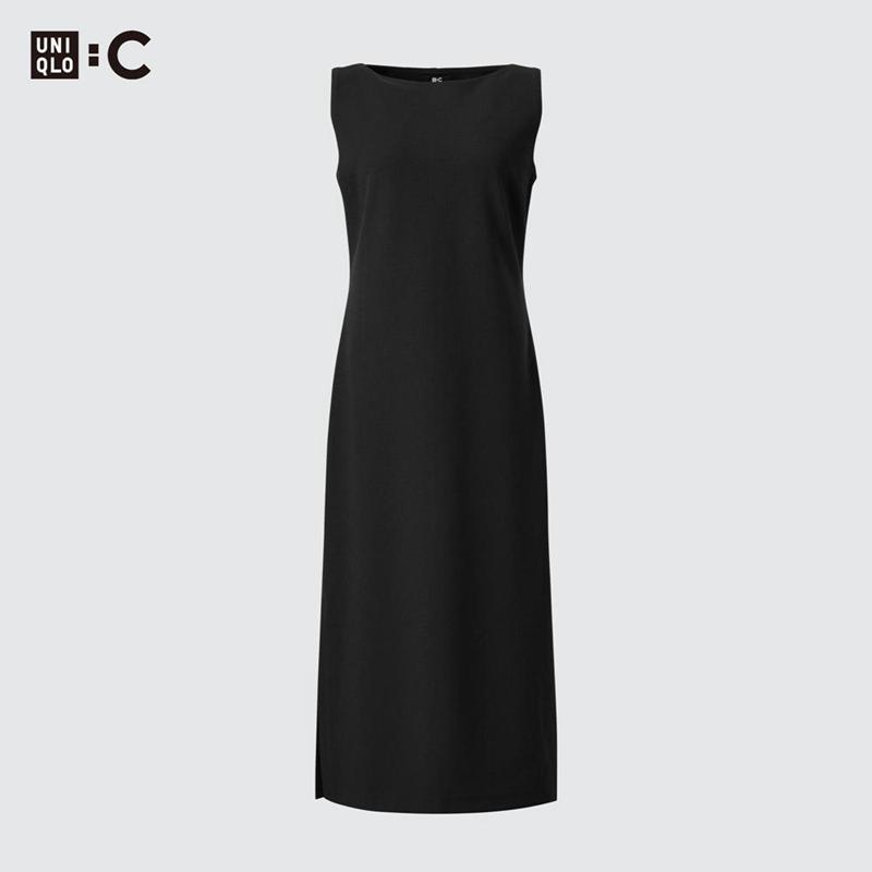 Uniqlo Crepe Jersey (Sleeveless) Women Dress Blue  US |  LNEI-42387