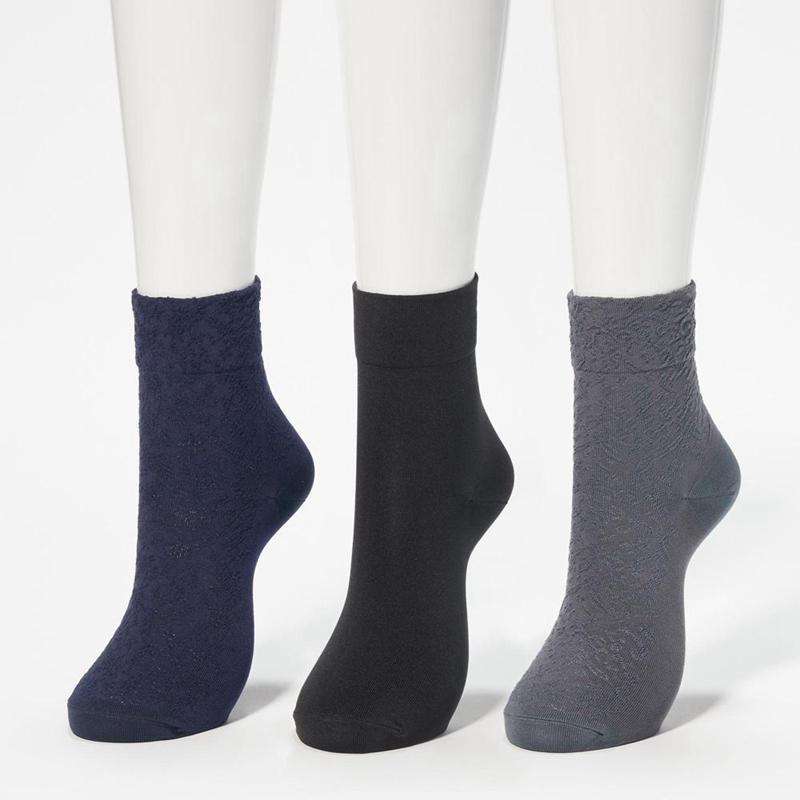 Uniqlo (Crew, 3 Pairs) Women Socks Tights Navy  US |  GQWM-29047