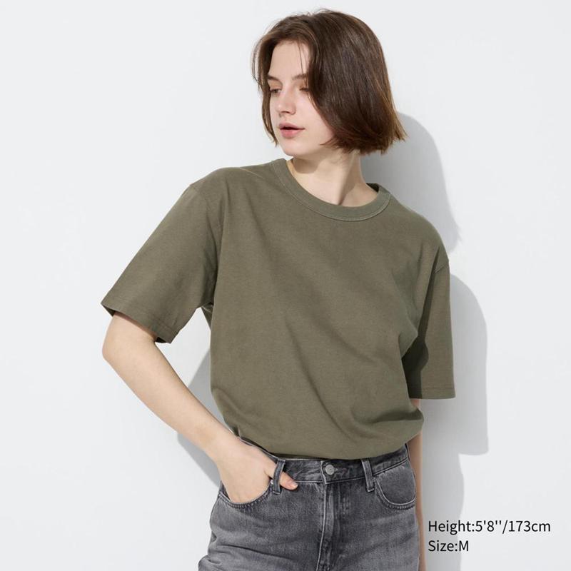 Uniqlo Crew Neck Men T-Shirt Dark Brown  US |  DSFI-60941