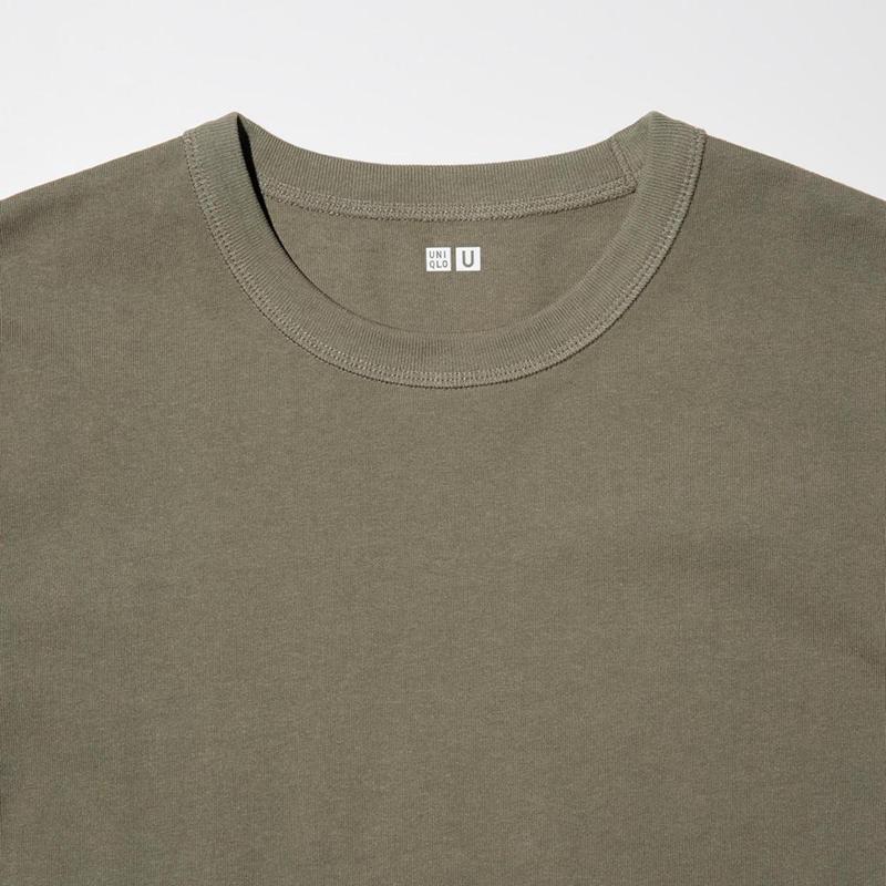 Uniqlo Crew Neck Men T-Shirt Dark Brown  US |  DSFI-60941