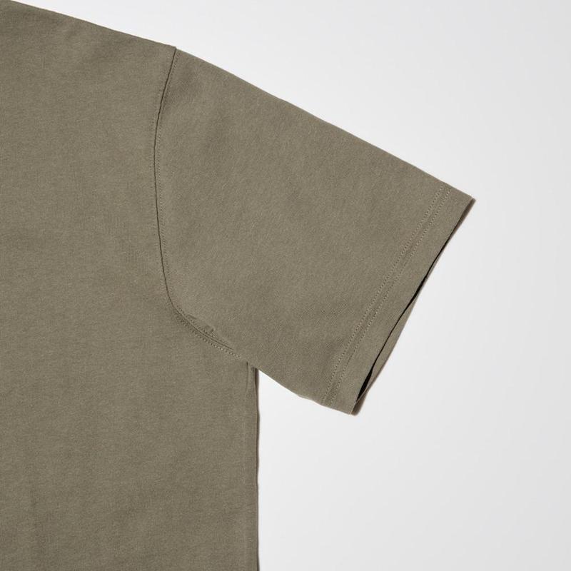 Uniqlo Crew Neck Men T-Shirt Olive  US |  DOJK-89305