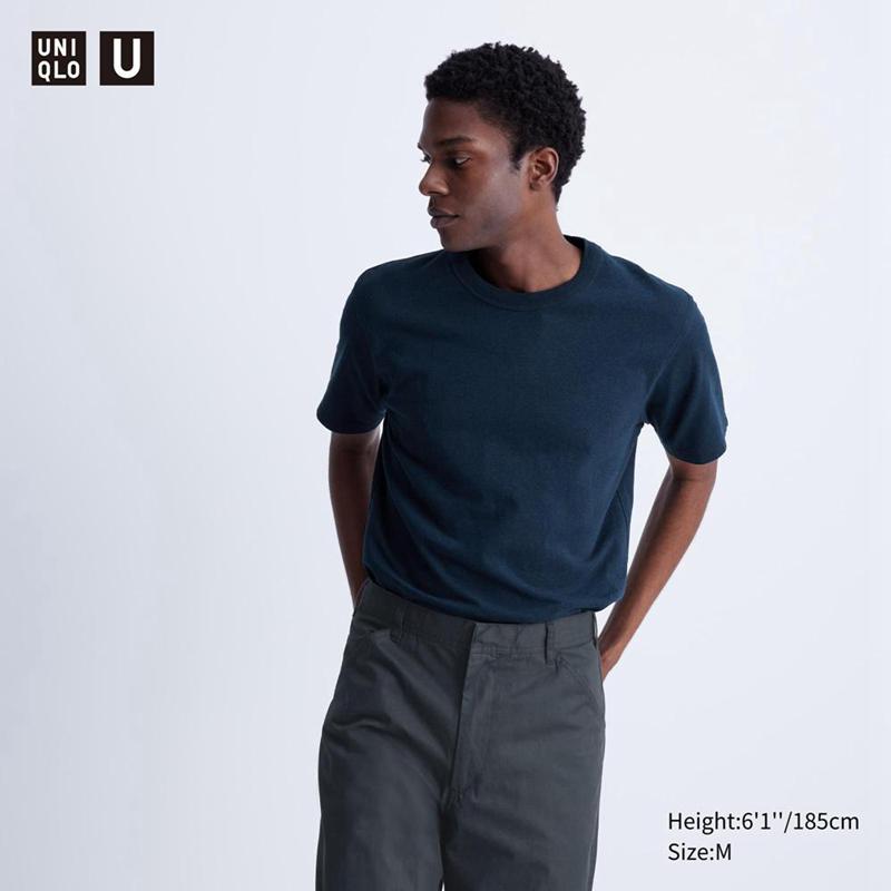 Uniqlo Crew Neck Short Sleeved Men T-Shirt Blue  US |  PJCK-36910