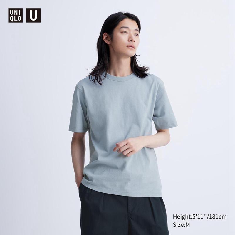 Uniqlo Crew Neck Short Sleeved Men T-Shirt Blue  US |  IJTV-05378