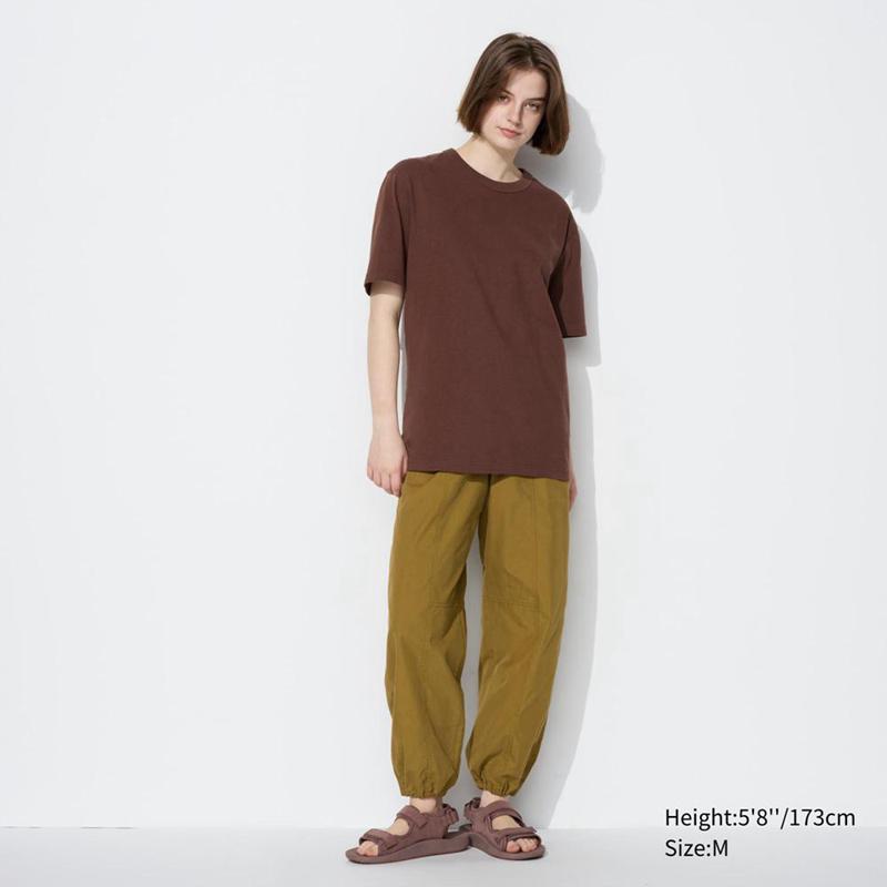 Uniqlo Crew Neck Short Sleeved Men T-Shirt Brown  US |  MPYR-04728