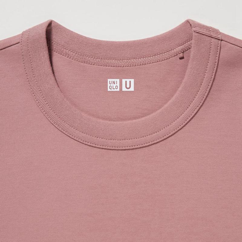 Uniqlo Crew Neck Short Sleeved Women T-Shirts Beige  US |  OMEV-68901