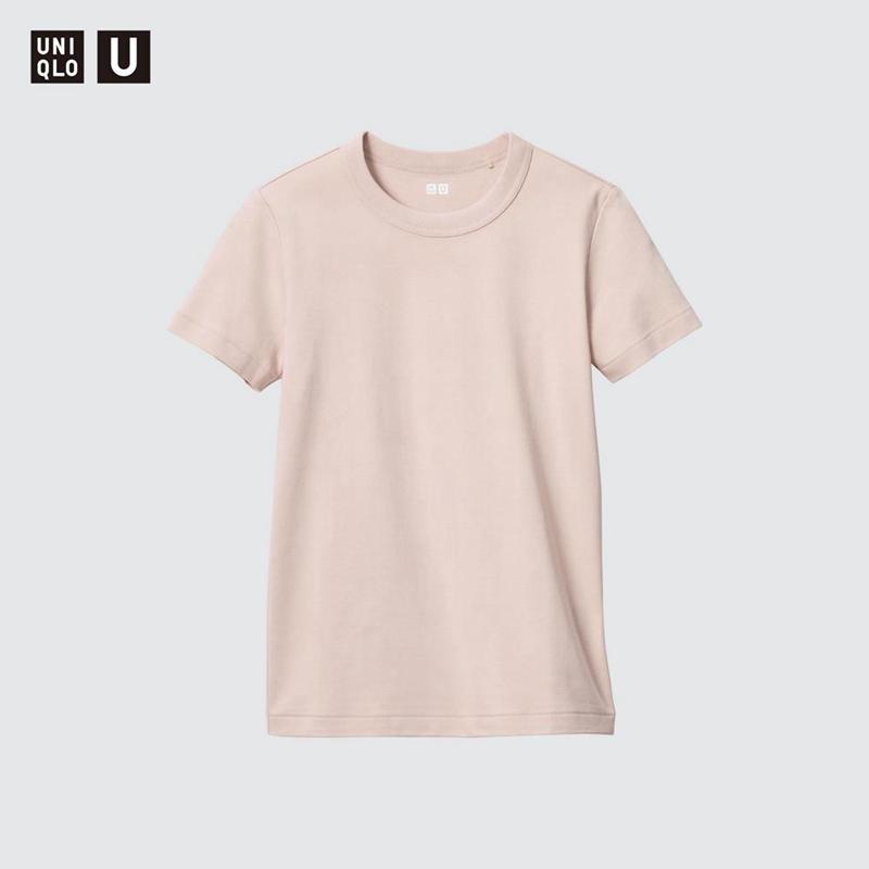 Uniqlo Crew Neck Women T-Shirts Pink  US |  MWSP-36872