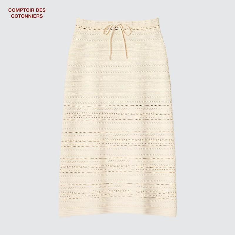 Uniqlo Crochet Midi Women Skirts Natural  US |  SCRM-94658