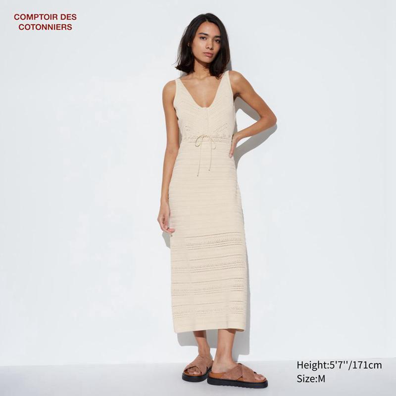 Uniqlo Crochet (Sleeveless) Women Dress Natural  US |  XWOD-08671