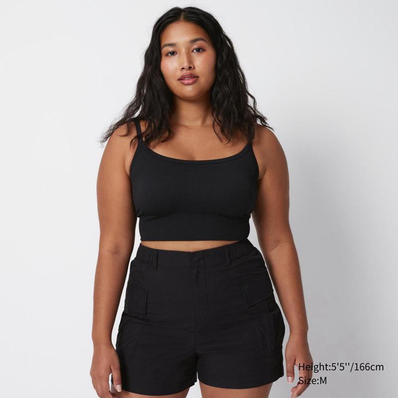 Uniqlo Cropped Women Camisoles Black  US |  RAUO-25167