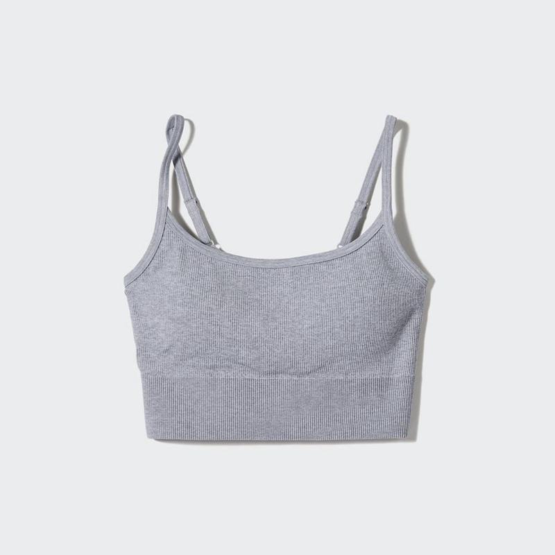 Uniqlo Cropped Women Tank Tops Grey  US |  QHPA-85067