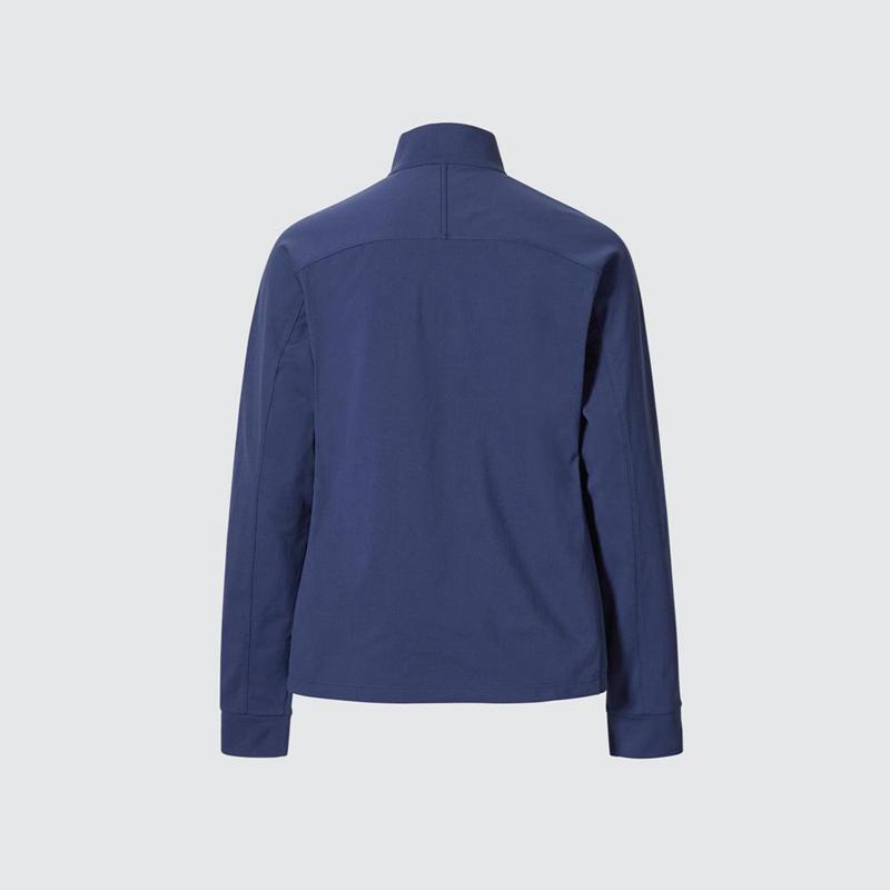 Uniqlo DRY-EX Half-Zip Women T-Shirts Blue  US |  YVKA-60728